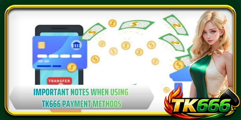 Important notes when using TK666 payment methods