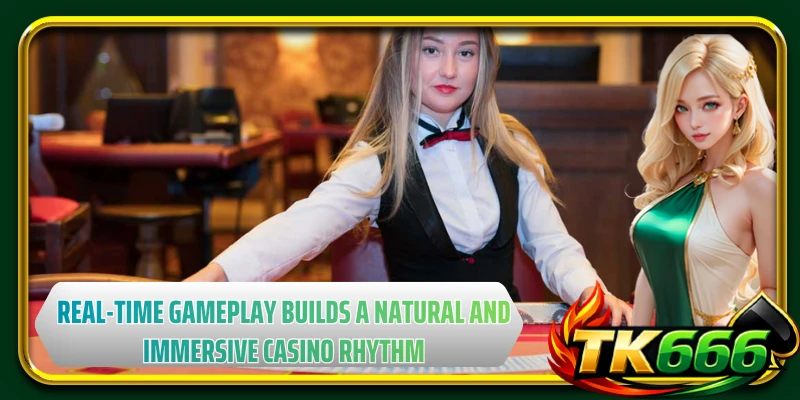 Real-time gameplay builds a natural and immersive casino rhythm
