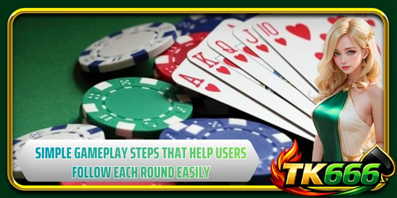Simple gameplay steps that help users follow each round easily